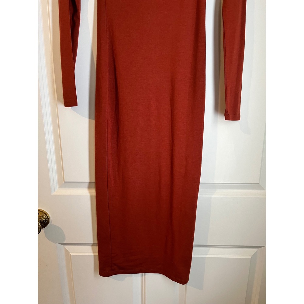 Good American Brick Long Sleeve Turtleneck Midi Bodycon Dress Size XS - Picture 7 of 8